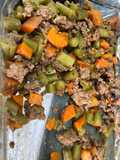 Picadillo zanahoria vainica carne molida al estilo king silasie