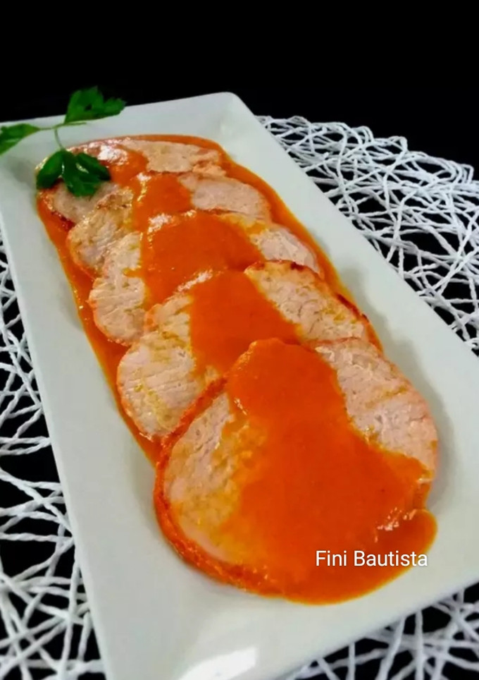 Una foto de Lomo adobado en salsa de pimiento
