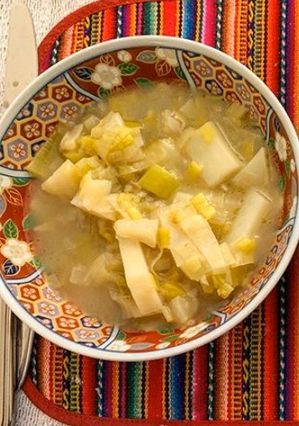 A picture of Leek, fennel and potato soup.