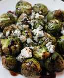 Balsamic & Blue Cheese Roasted Brussels Sprouts
