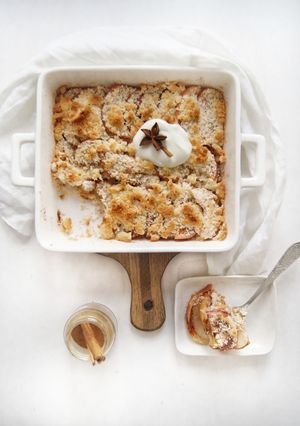 Zdjęcie przepisu Crumble pod kokosową kruszonką (bezglutenowe).