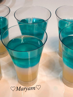 عکسی از دستور ژله بستنی با طعم بلوبری