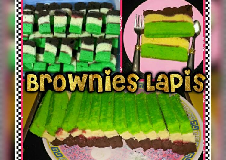 Brownies Lapis (Coklat-Pandan-Vanila)