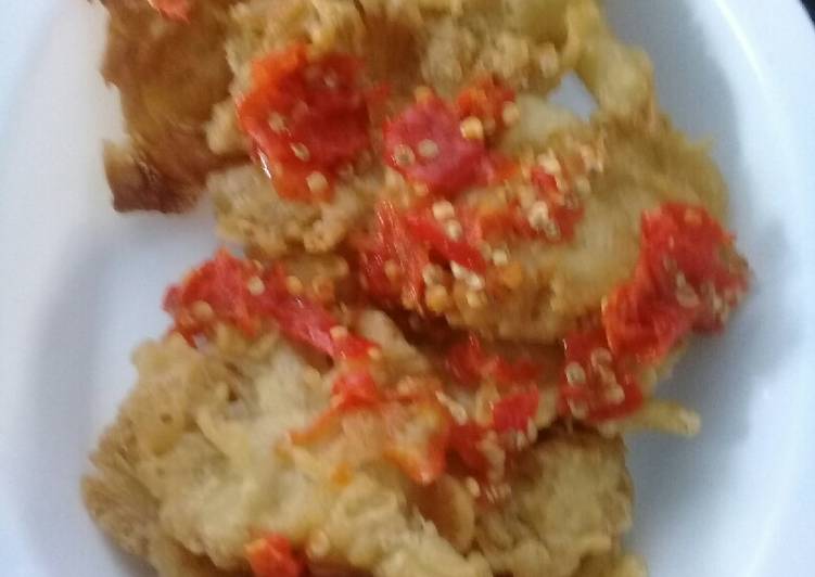 Jamur crispy geprek pedess🌶🌶🌶?