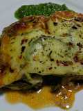 BERENJENAS Y Calabacín con Salmorejo y Queso Mozzarella