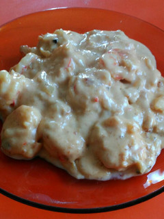 Una foto de Gambones en salsa de cacahuetes y curry