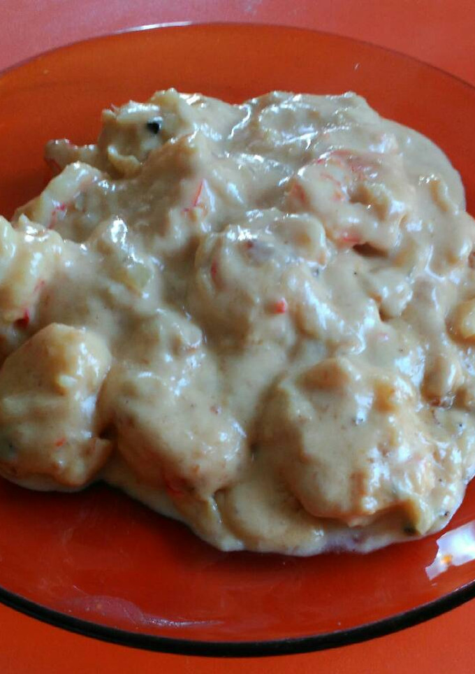 Una foto de Gambones en salsa de cacahuetes y curry