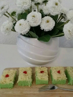 Foto resep Cake potong pandan keju (ala bolu hongkong)