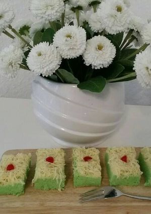 Foto resep Cake potong pandan keju (ala bolu hongkong)
