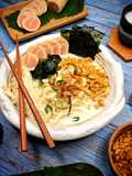 Creamy Miso Udon Tempe Narutomaki