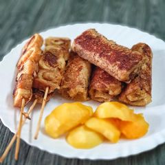 A picture of French Toast Rolls Filled with chocolate.