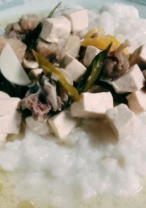 Foto resep Bubur,Sayur Tahu & Koyor Lombok Ijo