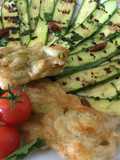 Zucchine alla griglia e tempura di fiori