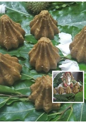 A picture of Oats and jaggery dry fruits mix Modak.