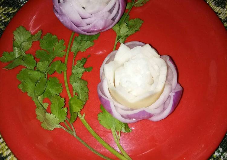 Steps to Prepare Speedy Onion and Raddish flowers salad