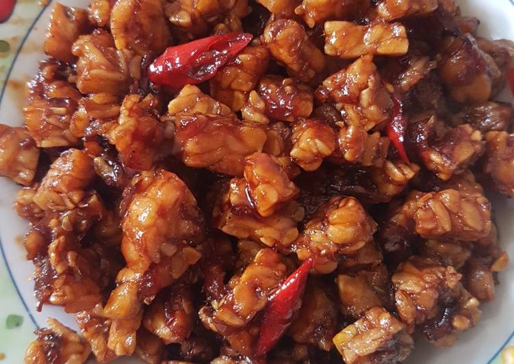 Tempe orek campur udang