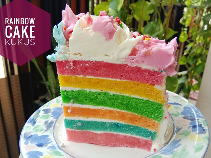 Cara Gampang Menyiapkan Rainbow cake kukus,kue ulang tahun simple Anti Gagal