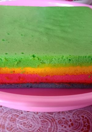 Foto resep Bolu Pelangi 4 Warna