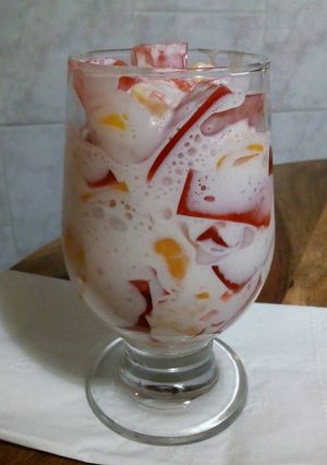 Una foto de Gelatina con crema