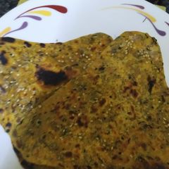 Methi and sesame paratha (Indian bread) A picture of Methi and sesame paratha (Indian bread).