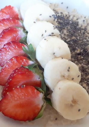Foto resep Oat fruits with almond milk