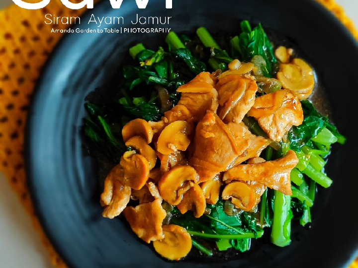 Resep Sawi Siram Ayam Jamur Menu Enak