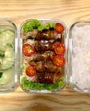 Bò cuộn nấm kim châm sốt xì dầu