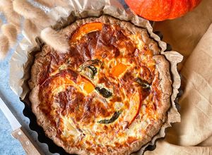 Une photo de Quiche potimarron épinards lardons