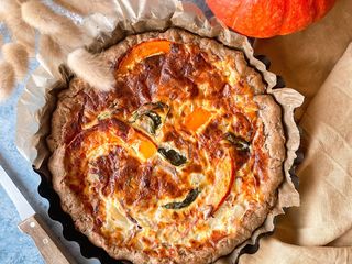 Quiche potimarron épinards lardons