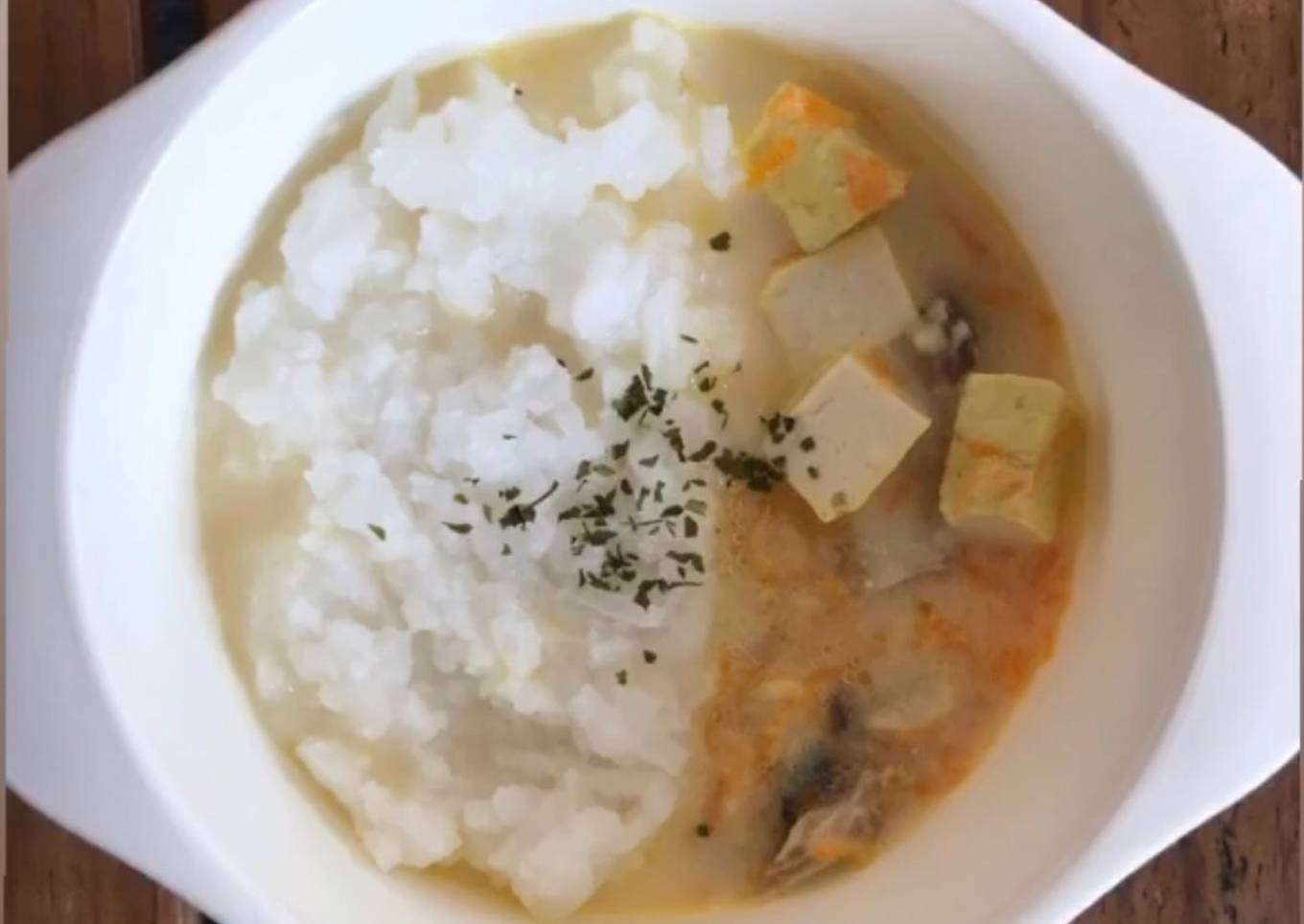 Nasi tim ikan kembung lodeh susu