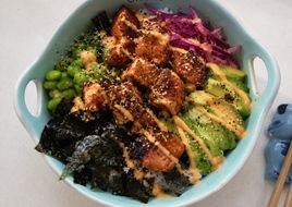 Cooked Salmon Poke Bowl