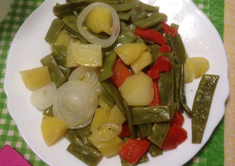 Judías verdes al vapor en vaporera al microondas