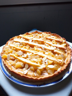 A picture of Apple Tart with Salted Caramel Cream.