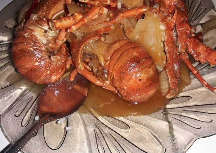 Resep Lobster saus padang simpel Anti Gagal