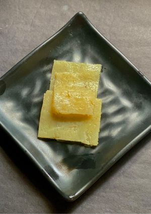 A picture of Bombay Halwa- a Diwali classic.