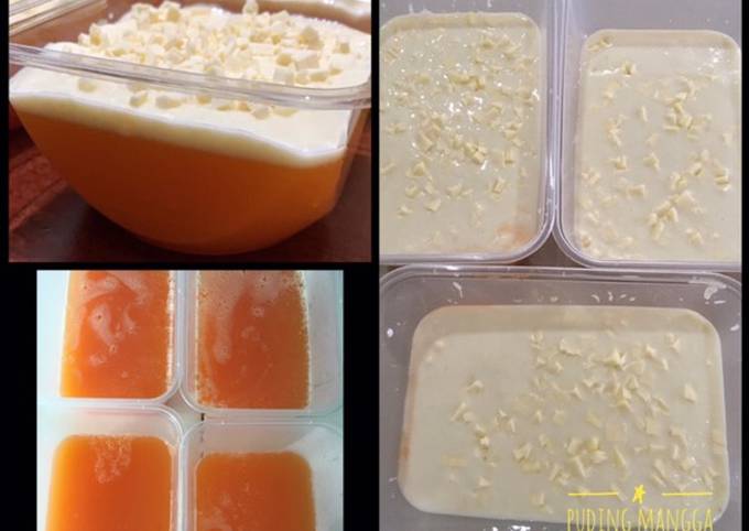 Puding mangga vla saos keju