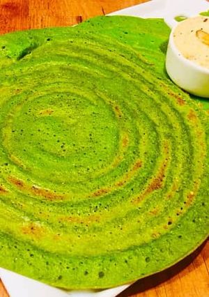 A picture of Moong Spinach Dosa.