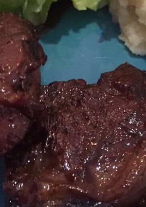 Una foto de Bife al vino