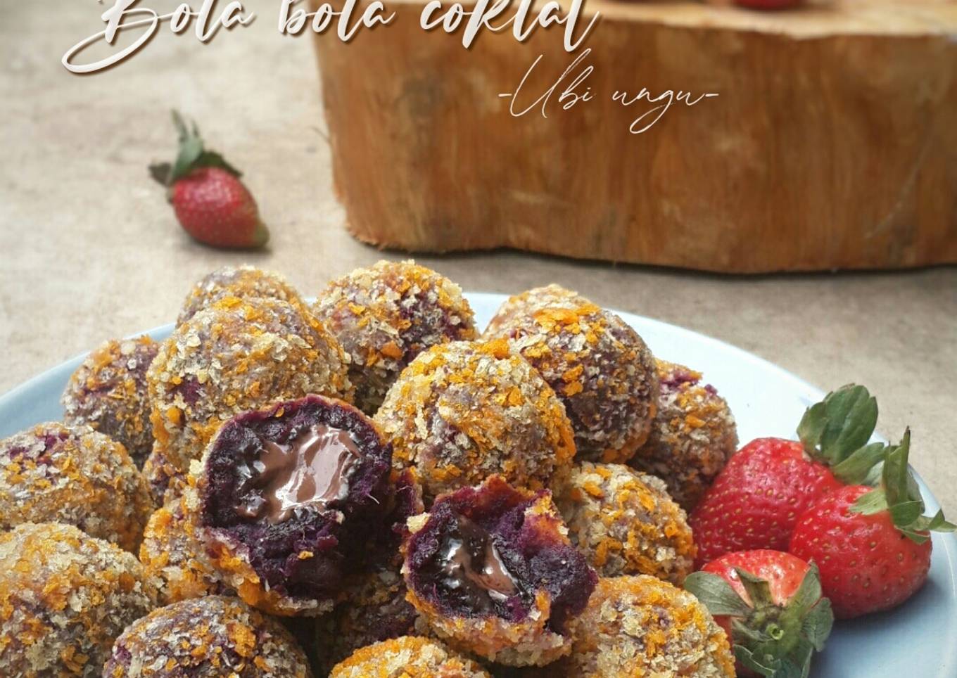 Bola bola coklat ubi ungu