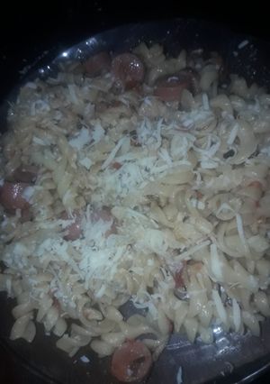 Una foto de Fideo con salsa