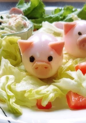 รูปของ สลัดไข่ต้มหมูแข็งแรง