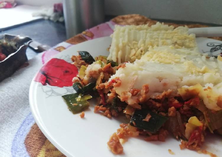 Pastel de papas con seitán 🥔 ❤️ (vegetariano)