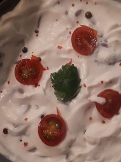 Una foto de "Merengue" salado de champiñones y cherries