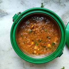 A picture of Dhaba style mushroom paneer.