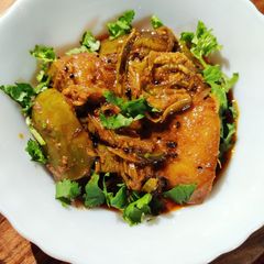 A picture of Eggplant Potato Curry with Fennel.