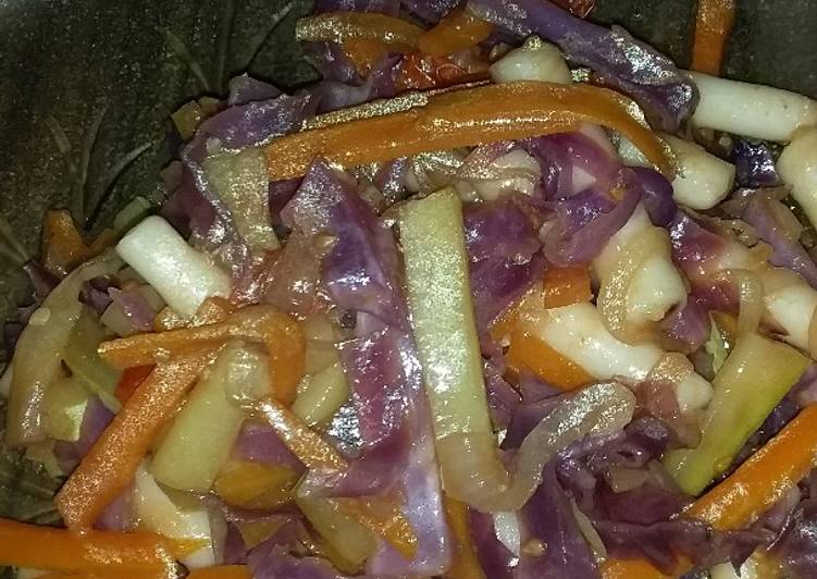 Ttok con verduras 😋