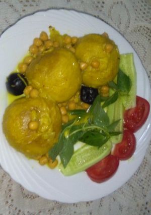 A picture of Yellow Baghdad Kibbeh (Kubba Saray).