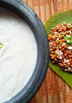 A picture of Bajra kanji (salt porridge).
