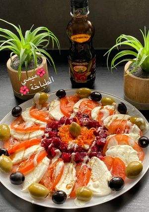 صورة لوصفة سلاطة طماطم و جبن الموزغيلا