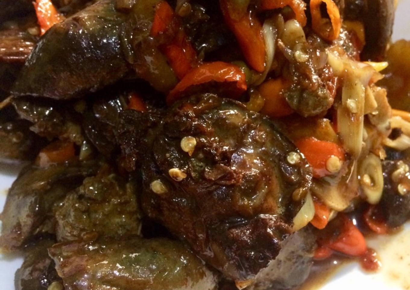 Tumis pedas ati bebek